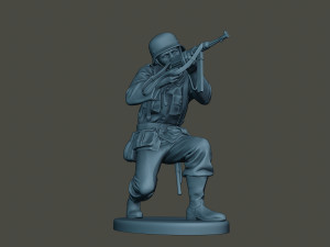 german soldier ww2 shoot crouched g2 3Dプリントモデル