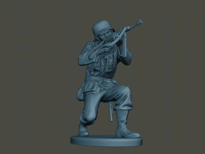 german soldier ww2 shoot crouched g2 3D Print Model