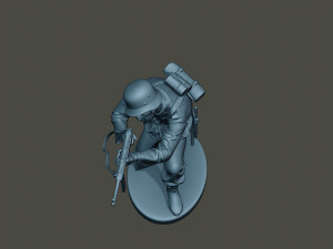 german soldier ww2 shoot crouched g2 3Dプリントモデル