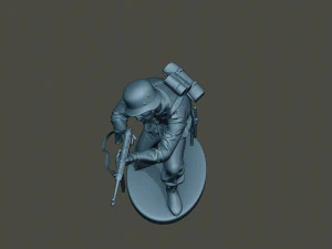 german soldier ww2 shoot crouched g2 3D Print Model