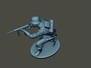 german soldier ww2 shoot crouched g2 3D Print Model