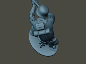 german soldier ww2 shoot crouched g2 3D Print Model