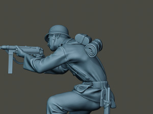 german soldier ww2 shoot crouched g2 3Dプリントモデル