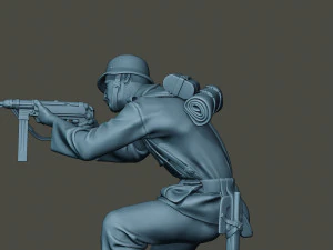 german soldier ww2 shoot crouched g2 3D Print Model