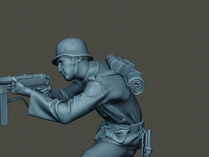 german soldier ww2 shoot crouched g2 3D Print Model