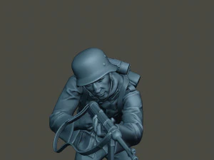 german soldier ww2 shoot crouched g2 3D Print Model