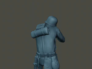 german soldier ww2 shoot crouched g2 3D Print Model