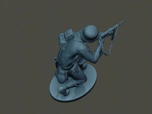 german soldier ww2 shoot crouched g2 3D Print Model