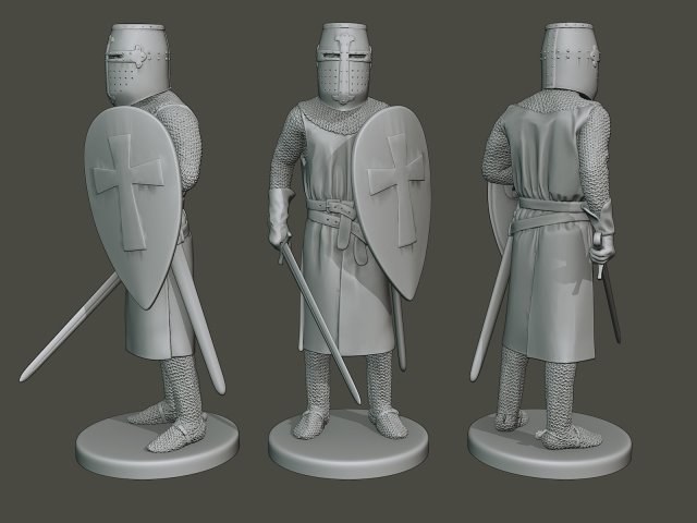 knight templar stand2 t1 Modello di stampa 3D .c4d .max .obj .3ds .fbx .stl .blend 