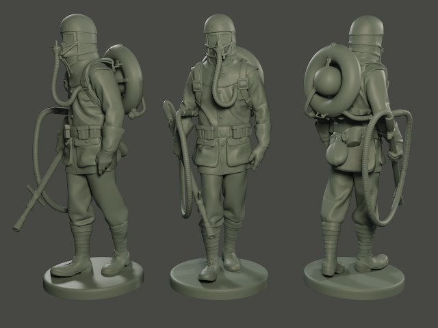 german soldier ww1 walk g5 Modelo de impresión 3D .c4d .max .obj .3ds .fbx .stl .blend 