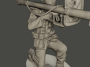 german soldier ww2 shoot crouched g4 Modelo de impresión 3D
