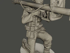 german soldier ww2 shoot crouched g4 3D Print Model