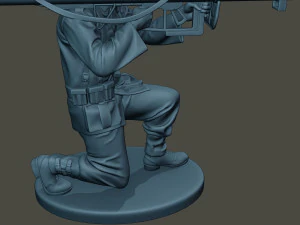 german soldier ww2 shoot crouched g4 3D Print Model