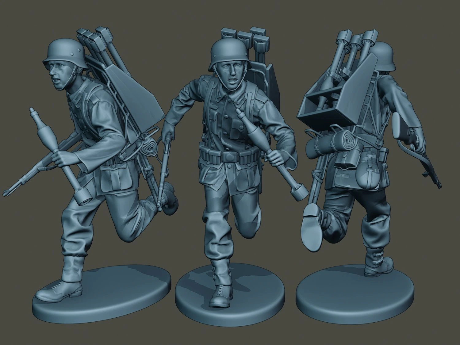 german soldier ww2 run2 g4 3D Print Model .c4d .max .obj .3ds .fbx .stl .blend 