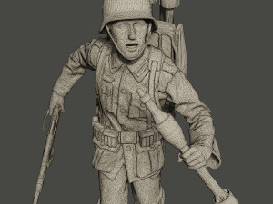 german soldier ww2 run2 g4 Model Cetak 3D