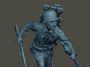 german soldier ww2 run2 g4 Model Cetak 3D