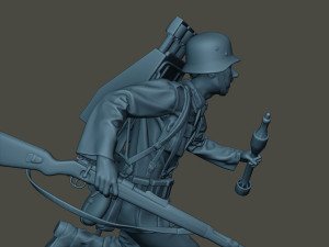 german soldier ww2 run2 g4 Model Cetak 3D
