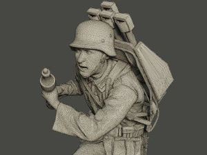 german soldier ww2 rocket g4 3D Print Model