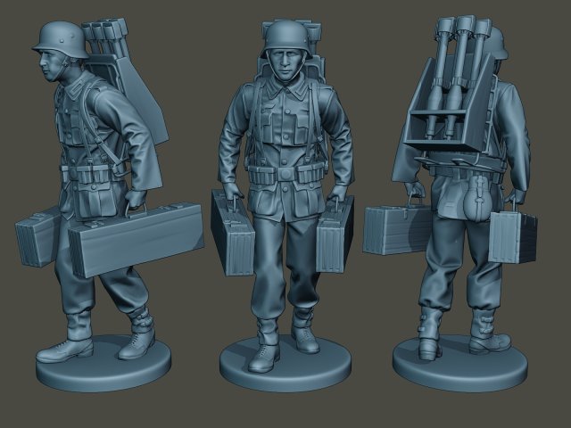 german soldier ww2 rocket g4 Modello di stampa 3D .c4d .max .obj .3ds .fbx .stl .blend 