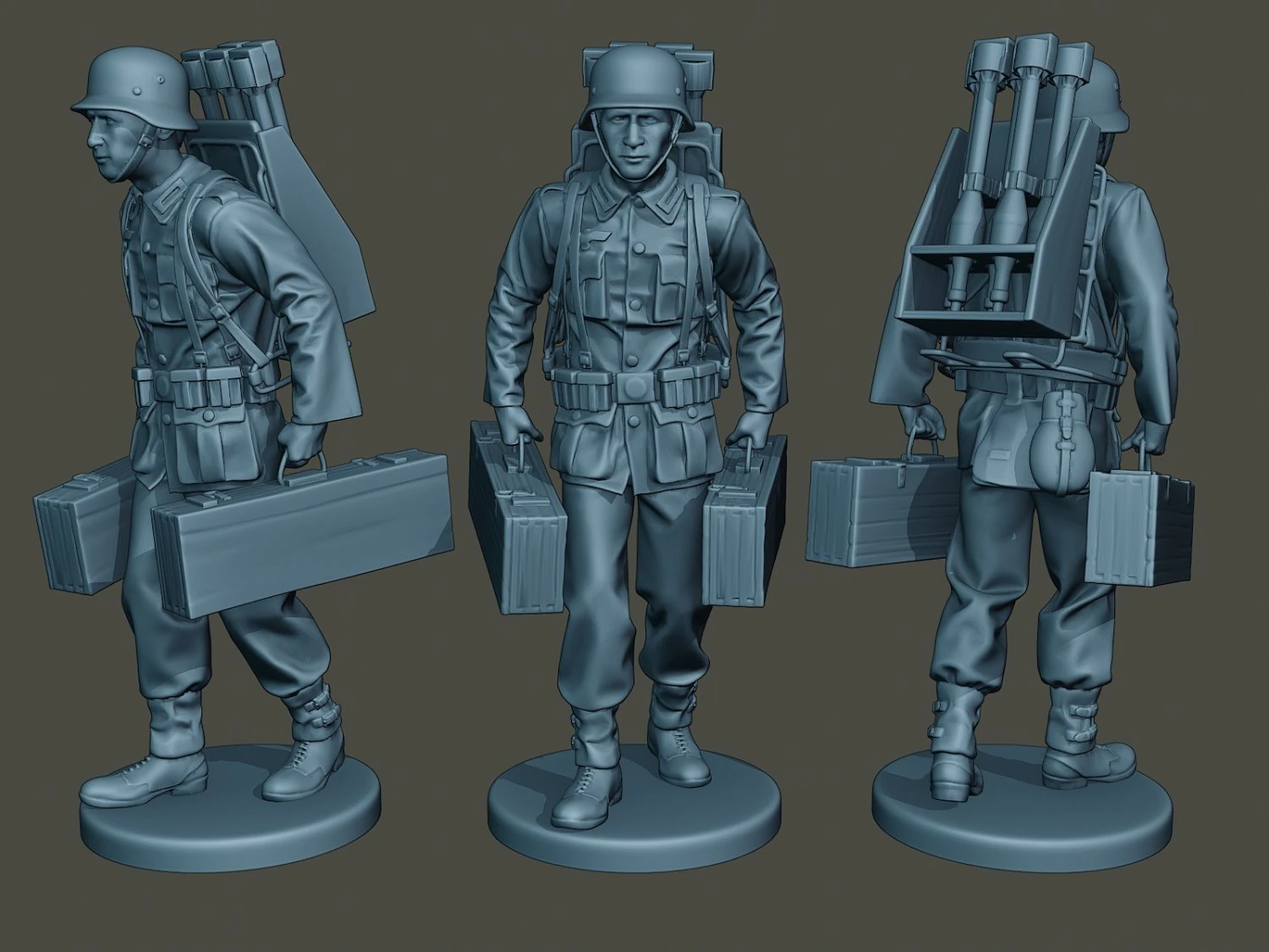 german soldier ww2 rocket g4 3D Print Model .c4d .max .obj .3ds .fbx .stl .blend 