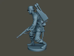 german soldier ww2 action g4 3D Print Model