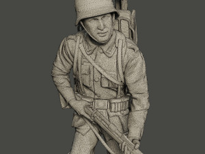 german soldier ww2 action g4 3Dプリントモデル