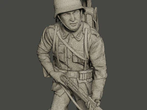 german soldier ww2 action g4 3D Print Model