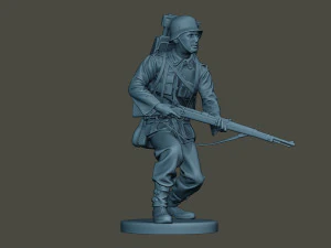 german soldier ww2 action g4 3D Print Model