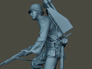 german soldier ww2 action g4 3D Print Model