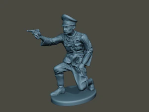 german officer ww2 shoot crouched g5 3D Print Model
