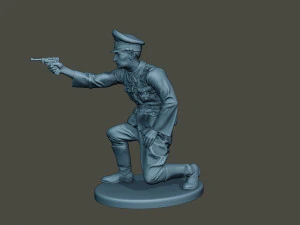german officer ww2 shoot crouched g5 3D Print Model
