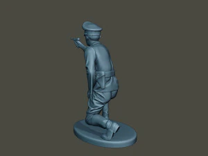 german officer ww2 shoot crouched g5 3D Print Model