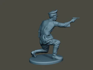 german officer ww2 shoot crouched g5 3D Print Model