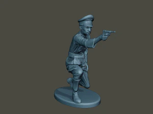 german officer ww2 shoot crouched g5 3D Print Model