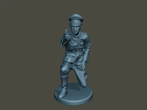 german officer ww2 shoot crouched g5 3D Print Model