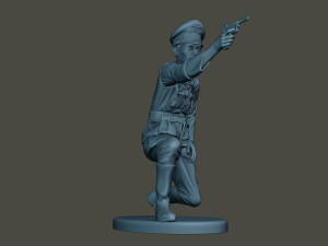 german officer ww2 shoot crouched g5 3D Print Model