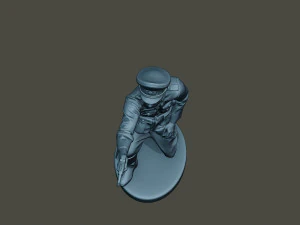 german officer ww2 shoot crouched g5 3D Print Model