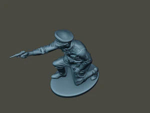 german officer ww2 shoot crouched g5 3D Print Model