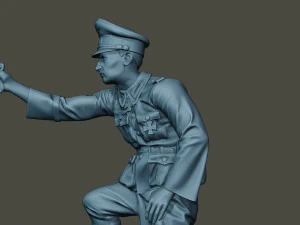german officer ww2 shoot crouched g5 3D Print Model