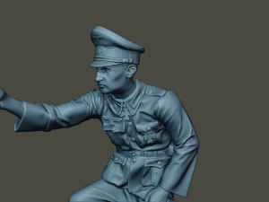 german officer ww2 shoot crouched g5 3D Print Model