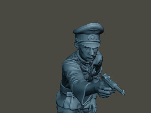 german officer ww2 shoot crouched g5 3D Print Model