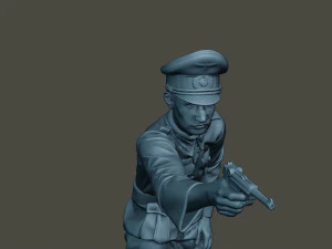 german officer ww2 shoot crouched g5 3D Print Model