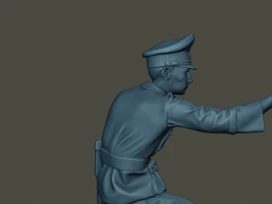german officer ww2 shoot crouched g5 3D Print Model