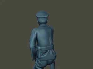 german officer ww2 shoot crouched g5 3D Print Model