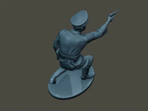 german officer ww2 shoot crouched g5 3D Print Model