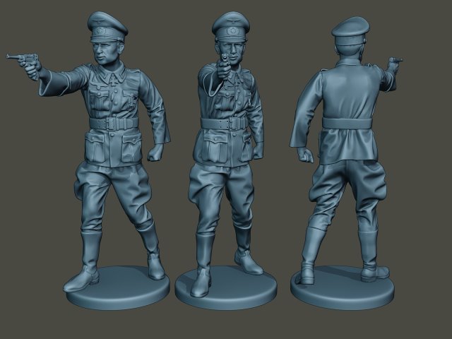 german officer ww2 shoot stand g5 3Dプリントモデル .c4d .max .obj .3ds .fbx .stl .blend 