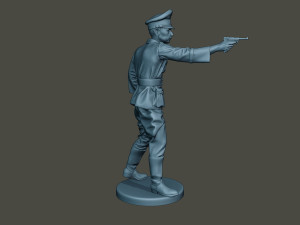 german officer ww2 shoot stand g5 3Dプリントモデル