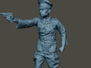 german officer ww2 shoot stand g5 3Dプリントモデル