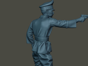 german officer ww2 shoot stand g5 3Dプリントモデル