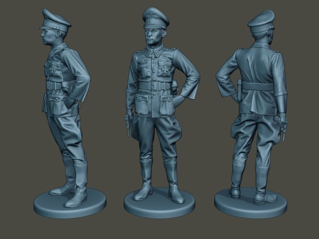 german officer ww2 stand g5 3D Baskı Modeli .c4d .max .obj .3ds .fbx .stl .blend 